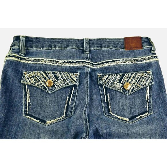Maurices Womens Jeans Bling and Fancy Stitching Size 12 R  JH1064 - Picture 1 of 5